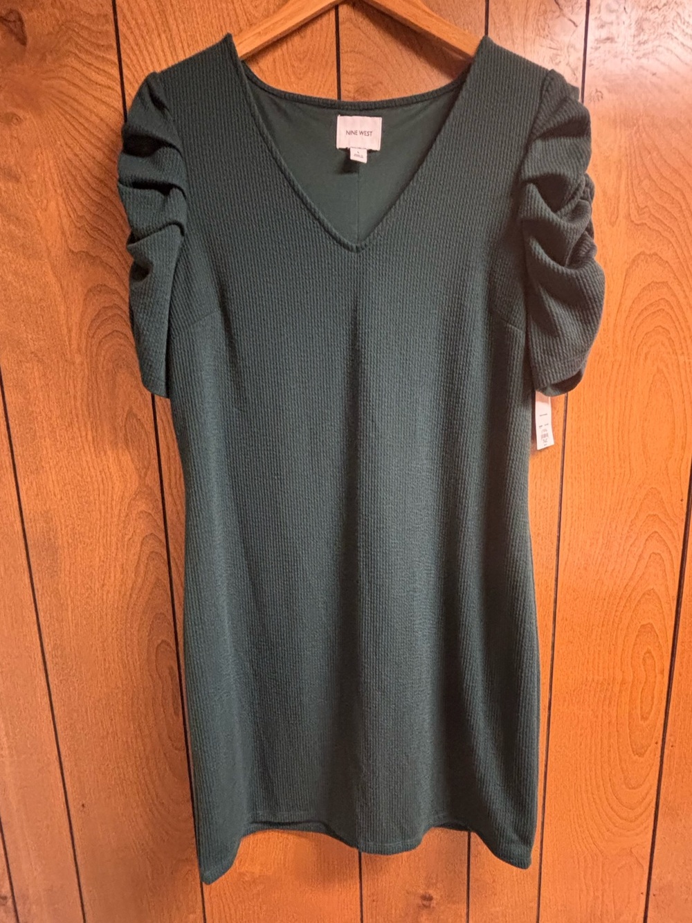 Nine West dark green V-neck dress